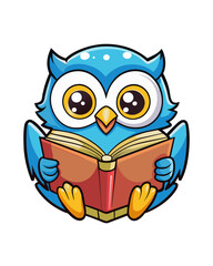 Fototapeta premium owl teacher reading book