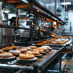 Equipment for baking, an oven, a conveyor, and production