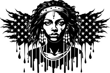 vector-t-shirt-design-featuring-a-Afro-American-vector illustration 
