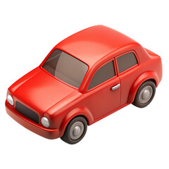 3d Red car isolated on transparent background