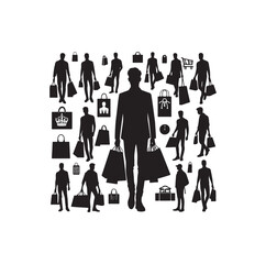 man carrying bags,shopping, silhouette vector illustration 