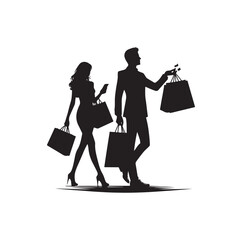 man carrying bags,shopping, silhouette vector illustration 