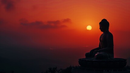 Great Buddha Silhouette , Sunrise