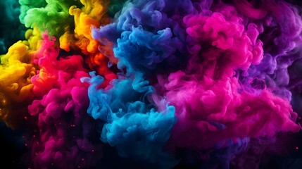 Fototapeta premium Vibrant Colorful Smoke Clouds Abstract Artistic Expression