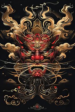 fujin god dark illustration
