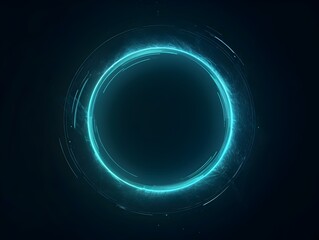 Obraz premium Glowing Digital Circles Visualizing Futuristic Data and Network Information Decay in a Sci-Fi Background