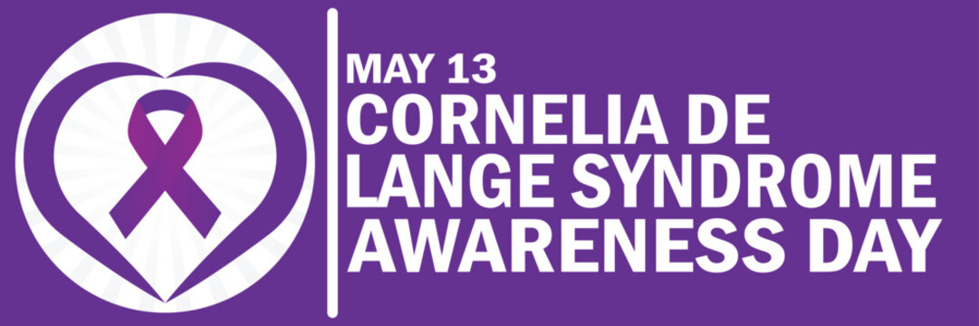 Cornelia de Lange syndrome awareness day. May 13. Suitable for greeting card, poster and banner. Vector illustration.