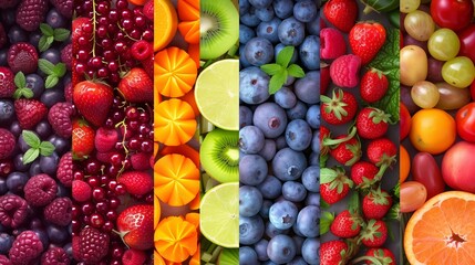 Colorful Assortment of Mixed Fruits Background