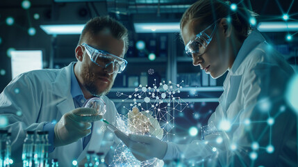 scientists discussing newly investigated molecular structures