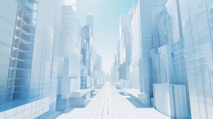 Background material: A minimalist futuristic city with a sense of technology