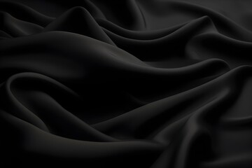 Luxurious Black Fabric Backdrop with Dramatic Shadows and Elegant Textures