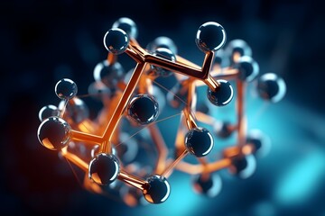 Molecular Breakthrough:Futuristic 3D of Scientific Advancements in Nanotechnology and Medical Research - obrazy, fototapety, plakaty