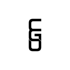 cgu lettering initial monogram logo design