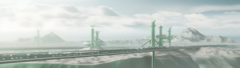 Obraz premium Visionary Futuristic City with Sustainable Networked Infrastructure for Efficient Commuting and Mobility