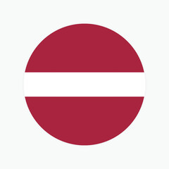 Latvia national flag vector illustration. Latvia Round flag.
