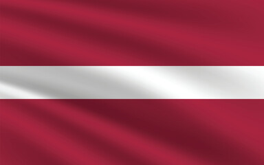 Latvia national flag vector illustration. Latvia national flag. Waving Latvia flag.
