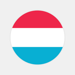 Luxembourg national flag vector illustration. Luxembourg Round flag.
