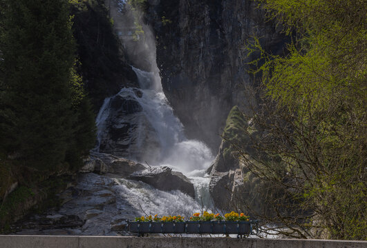 Landschaftidylle, BadGastein, Salzburg, Wasserfall, Historisch.