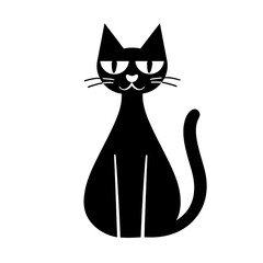 black cat isolated on transparent background