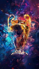 Real Madrid winning soccer champions league cup abstract mobile smartphone wallpaper - obrazy, fototapety, plakaty