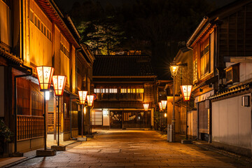 Fototapeta na wymiar 金沢のひがし茶屋街の夜景