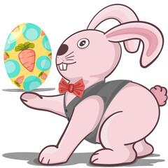 Rabbit Easter Character. PNG Illustration