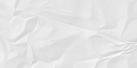 White wrinkly backdrop paper background. panorama grunge wrinkly paper texture background, crumpled pattern texture. White paper crumpled texture. white fabric crushed textured crumpled.