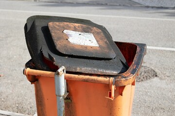 Trash can has burned