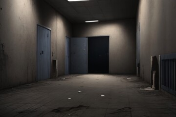 AI-generated illustration of An empty dark room