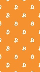 AI generated illustration of Bitcoin symbol on orange background, ideal for cryptocurrency market