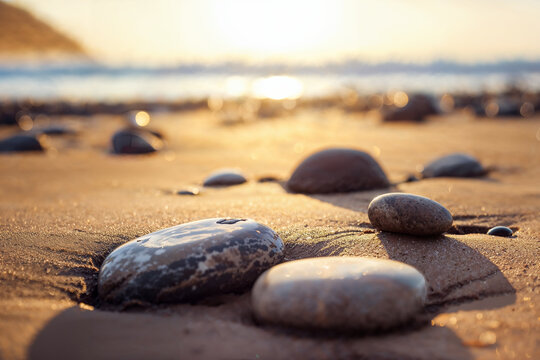 stones on the beach, yoga