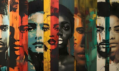 Fototapeta na wymiar AI generated illustration of Vibrant image featuring men and women