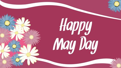Happy May day web banner design. 