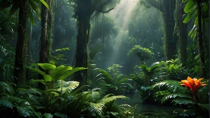 tropical rain forest - obrazy, fototapety, plakaty