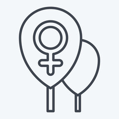 Icon Ballons. related to Woman Day symbol. line style. simple design illustration