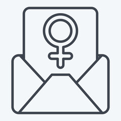 Icon Mail. related to Woman Day symbol. line style. simple design illustration