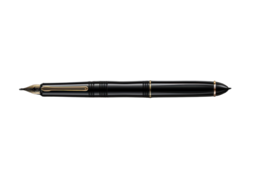 black fountain pen Placed.Isolated on transparent background.
