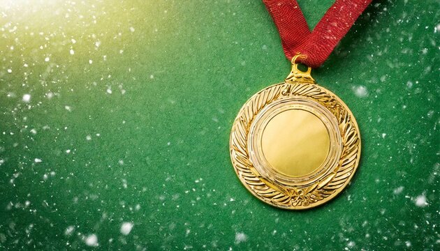 Paris Olympic gold medal with green background 