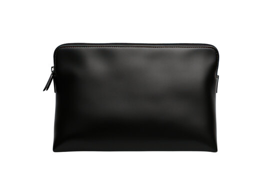 photograph of black cosmetic bag ,Isolated on a transparent background.