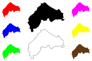 Ancona province (Italy, Italian Republic, Marche or The Marches region) map vector illustration, scribble sketch Province of Ancona map