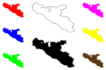 Free municipal consortium of Agrigento (Italy, Italian Republic, Sicily region) map vector illustration, scribble sketch Province of Agrigento map