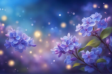 Blue lilac flowers.
