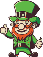 Leprechaun cartoon character isolated on a white background