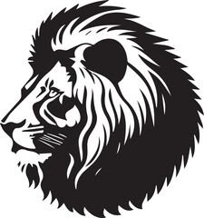 Vector illustration of a lion's head isolated on a white background