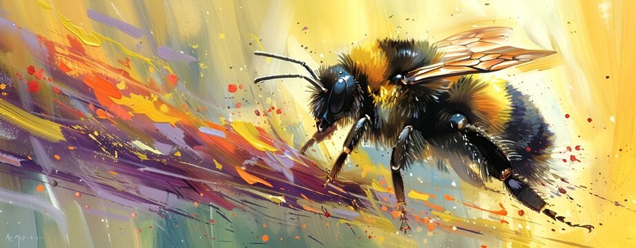 AI generated illustration of a painted bee