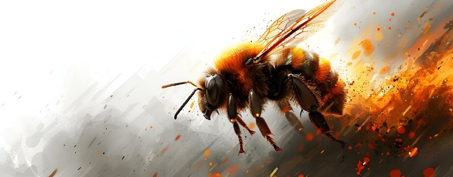 AI generated illustration of a painted bee