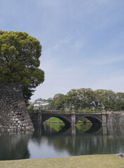 Fototapeta na wymiar 日本、東京の皇居のお堀の風景