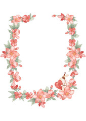 watercolor flowers template for nursery, baby shower, invitation for birthday party