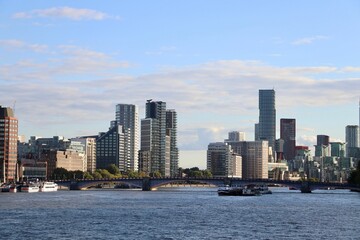 Obraz premium Scenic view of the London skyline seen from the River Thames