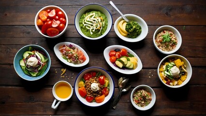 Close-up-a-variety-of-healthy-food